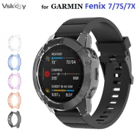 30PCS Protective Case for Garmin Fenix 7X 7S 7 Sapphire Solar Smart Watch Soft TPU Bumper Anti-Scratch Cover Protector Shell