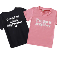 I'm going to be a big sister brother Print Kids Tshirt Funny Short Sleeve Baby Boys Girls Cotton Letters Tops Toddler Summer Tee