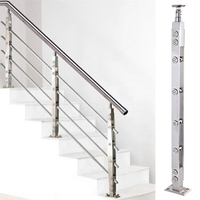 樓梯扶手304不銹鋼立柱拉絲pvc樓欄桿簡約飄窗陽臺玻璃護欄