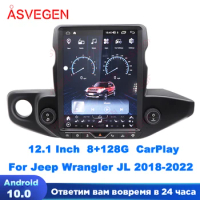 12.1”Android 10 For JEEP WRANGLER JL 2018 - 2022 Car Multimedia Carplay HeadUnit GPS Navigation Radio Audio Stereo Screen Player