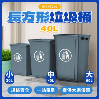 【智殿】無蓋40公升長方形垃圾桶 廚房垃圾桶 廚餘桶 家用垃圾桶 40L垃圾箱 垃圾桶(大容量垃圾桶 165-PTC40)