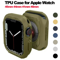 Rugged Armor Designed Protective Case for Apple Watch 45mm 44mm 41mm 40mm TPU Case Cover for iWatch Serie 8 7 6 5 4 Accessories