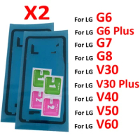 2Pcs For LG G6 G7 G8 Plus Phone Housing Door Camera Pre-Cut Adhesive Back Glass Cover Panel Sticker Glue For V30 V40 V50 V60