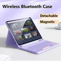 Case for Samsung Galaxy Tab S6 Lite 2024 10.4 Inch A9 Plus 11 2023 A8 10.5 2021 S7 S8 S9 FE 11 A7 Bluetooth Keyboard TPU Shell