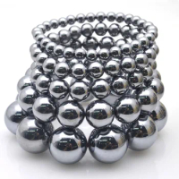 2pcs Natural Stone Terahertz Bead Bracelet Men Women Magnet Bracelets String Beads Jewelry Birthday Gift Good For Health