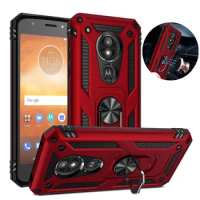 For Motorola E5 E6 Plus G6 Play G7 Power Case Shockproof Armor Magnet Car Ring Stand Back Cover for Moto One Zoom Coque Shell