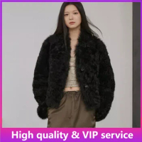 Top Quality Women's Genuine Fur, Winter 100% Wool Sheepskin Fur Coat for Women,New Fashionable Reversible Fur One-piece Fur Coat