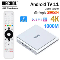 New Mecool KM2 Plus Deluxe Android 11 TV Box1000M Amlogic S905X4 4K HD ATV BOX 5G WiFi 6 Dolby Audio Media Player Set Top Box