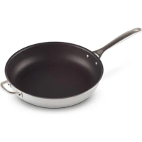 Le Creuset Tri-Ply Stainless Steel Nonstick 12.5" Deep Fry Pan with Helper Handle