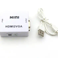 5pcs new Original HD 1080P MINI HDMI to VGA Converter With Audio HDMI to VGA Video Box Adapter For Xbox360 PC DVD PS3 adapter