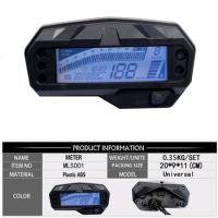 Motorcycle LCD Speedometer Digital Tachometer Gauge 7 Color Backlight Odometer For Yamaha FZ16 With Sensor