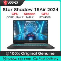 MSI Star Shadow 15 Air 15.6-inch 2024 Ultra7 16GB/32GB RAM 512GB/1TB/2TB SSD RTX4060 144Hz IPS Screen Gaming Laptop Computer