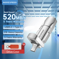 MOVESPEED USB Type C 3.2 Solid State Pen Drive High Speed 520MB/s USB Flash Drive 1TB 512GB 256GB 128GB USB Gen 2 Pendrive Flash