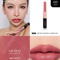 ลิปดูโอ้ ฉ่ำ จูบไม่หลุด KATHY AMREZ LIP DUO MATTE & SHINE FIX