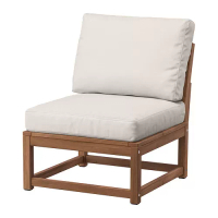 NÄMMARÖ 戶外休閒椅, 淺棕色/frösön/duvholmen 米色, 42 公分