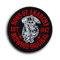 Son of Embroidery Round Anarchy Patch Iron on Badges Jackets Motorcycle Hats Vests DIY Accessories Heat Pressing Designer Logo