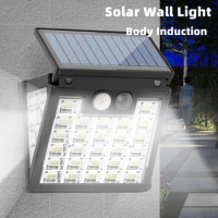 LED Motion Sensor Wall Lamp Solar Light Outdoor Garden Light 3 Lighting Modes Solar Fence Light Waterproof Solar Patio Lamp