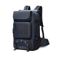 【SunLight】WK-7768B 三背雙肩後背包 大容量戶外旅行背包 藍色(防潑水/可容納17吋筆電/USB充電接口)