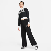 【NIKE 耐吉】長褲 女款 運動褲 中腰 寬褲 薄絨 AS W NSW CLUB FLC MR PANT WIDE 黑 FB2728-010