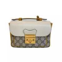 Gucci Preloved VGC Gucci Supreme Padlock Mini Flap Beige Mystic White Sun Oil