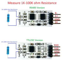 1k-100K Resistance to RS485 RS232(TTL) Converter 10K 3950 NTC Thermistor Temperature Acquisition Module Replace DS18B20 PT100