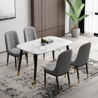 Minimalist Metal Dining Chair Modern Black Legs Comfortable Ergonomic Chair Leather Floor Office Chaise Kitchen Furniture