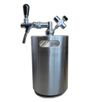 TEKBREW Stainless Steel Mini Growler Keg Adjustable Beer Tap Faucet mini keg 5L Pressurized Beer Keg System