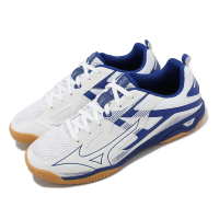 MIZUNO 美津濃 桌球鞋 Wave Kaiserburg 7 寬楦 男鞋 女鞋 白 藍 膠底 室內運動 美津濃(81GA2220-27)