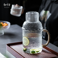 日式錘紋玻璃冷水壺大容量果汁扎壺耐熱復古檸檬杯家用涼白開水壺