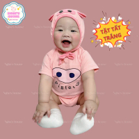 Bodysuit Bé Trai Bé Gái Heo Hồng Chất Thun Hàn Co Giãn Thoáng Mát