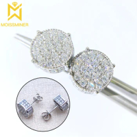 10K Gold Moissanite Earrings For Women Round Ear Studs Men Diamond Jewelry Pass Tester With GRA Free Shipping
