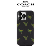 【COACH】iPhone 14 Pro 精品真皮手機殼 小恐龍