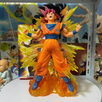 Anime Dragon Ball Z Dokkan Battle Son Goku Action Figure Ornaments 25cm PVC Doll Super Saiyan God Son Goku Collection Model Toys