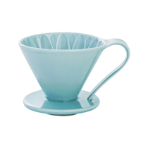 日本CAFEC 花瓣型陶瓷濾杯2-4杯-藍色《WUZ屋子》花瓣型 陶瓷 濾杯 咖啡濾杯 咖啡