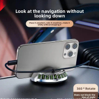 Multifunctional Car Phone Holder with Rotating Ornament, Parking Plate, License Plate, Central Contr