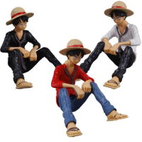 Anime One Piece 12CM Luffy Pvc Figurine Monkey D Luffy Classic Figure GK Model Ornament Toys Doll Collection Cake Car Decoration