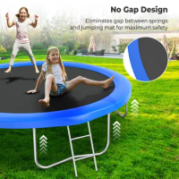 10 12 14 15 16FT Trampoline for Kids and Adults, Outdoor Trampolines with Curved Poles, Pumpkin Shaped Backyard Trampoline with