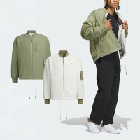 adidas 外套 REV Sherpa 男女款 綠 白 雙面穿 三葉草 飛行夾克 愛迪達 IN0990