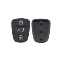 DUDELY 3 Button Remote Key Fob Case Rubber Pad for Hyundai I10 I20 I30 IX35 for Kia K2 K5 Rio Sportage Flip Key