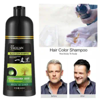 500ml Natural Fast Hair Dye Black Shampoo Plant Essence Black Hair Color Dye Shampoo For Cover Gray White Hair M5H2