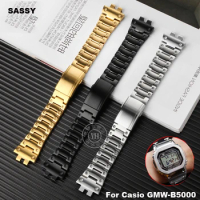 For Casio G-SHOCK-GMW-B5000 Solid Stainless Steel Watch Strap Small Square Bracelet Watch Accessories Watch Chain