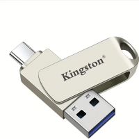 2tb กันน้ํา Kingston 2IN1 OTG แฟลชไดรฟ์ Type-C ศัพท์สมาร์ท PenDrive สําหรับ PC/Android/iPhone 15