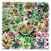 50pcs Venus Fly Trap Insectivorous Plant Stickers for DIY Wall Laptop Book Case Waterproof Sticker