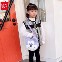 MINISO Disney Mickey Minnie Plush Doll Backpack Simple and Cute Storage Children's Handheld Straddle Bag