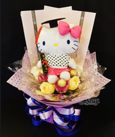 KITTY 金莎捧花，Hello Kitty/捧花/情人節金莎花束/頒獎/畢業花束/畢業典禮/情人節禮物/送禮/捧花/節慶/婚禮小物/生日禮物/交換禮物/告白/求婚，X射線【Y030720】