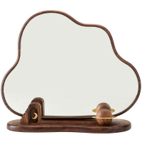 【免運】可開發票 鏡子化妝鏡臺式桌面家用梳妝鏡梳妝臺美妝鏡高級感木質裝飾折疊鏡