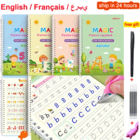 Copy Book Magic Practice Kids Book Reusable Free Wiping Children's Toy French Arabic Writing Sticker English Copybook