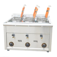 Stainless Steel Gas Style 6 holes Noodles Cooker Machine/ Multi-functional Snack Maker Machine/ Pasta Cooking Boiler Machine