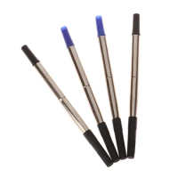 2 PCS Blue Ink Parker Style Standard 0.5/0.7mm Ballpoint Pen Refills Nib Medium Push Action Rotary Universal Metal Pen Refill