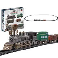 Children's Train Set Battery Operated Play Train Toys Cargo Car And Long Track Puzzle Toys Model Railroad Train Set For Boys